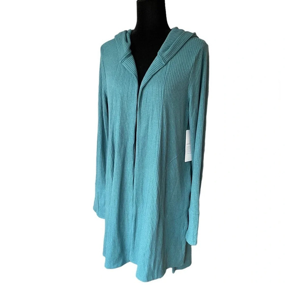 NWT ATHLETA Harmony Pose Wrap Cardigan Sweater in Borealis Green Small - Picture 3 of 11